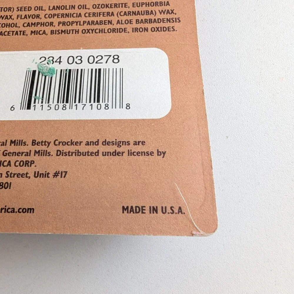 Betty Crocker Chocolate Fudge Brownie Lip Balm Boston America Corp. SEALED